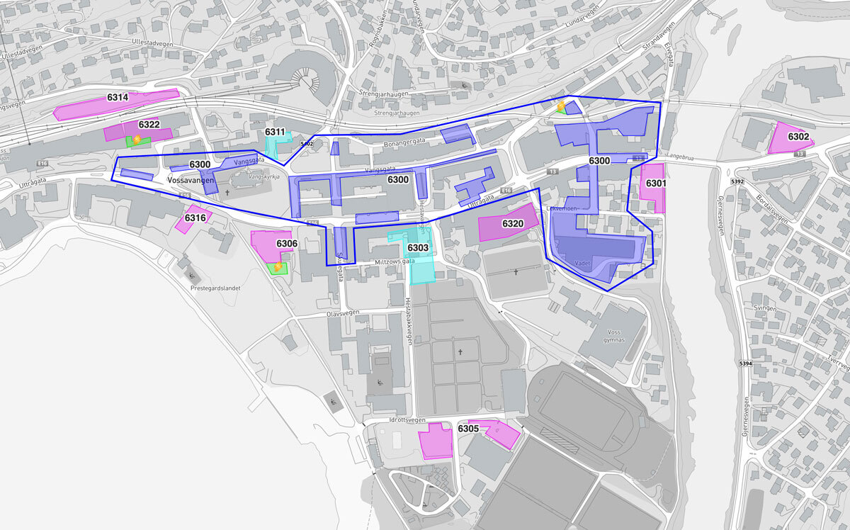 Voss Parkering - Parkeringskart