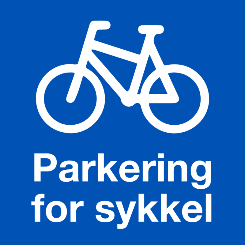 Parkering for sykkel skilt